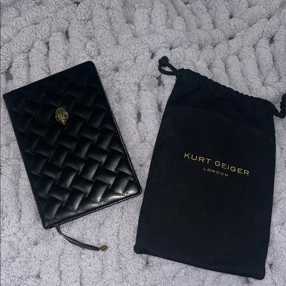 Kurt Geiger Black Quilted Journal with Dust Bag